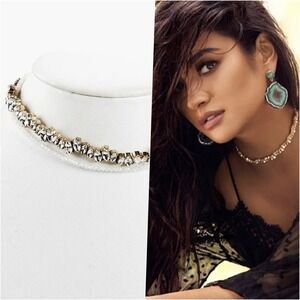 BaubleBar x Shay Mitchell Crystal Choker Beaded Necklace Set NWOT
